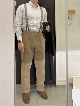 「アイテム（スラックス）」を使った、Chrisさん（メンズ・180cm・30代）の冬コーディネート