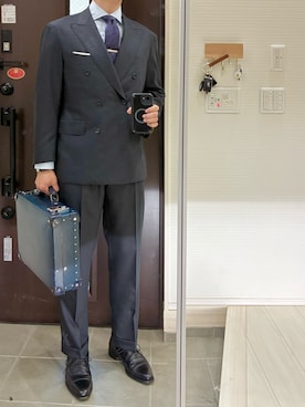 「アイテム（ドレスシューズ）」を使った、Chrisさん（メンズ・180cm・30代）の秋コーディネート