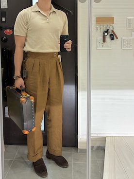 「アイテム（ビジネスバッグ）」を使った、Chrisさん（メンズ・180cm）の夏コーディネート