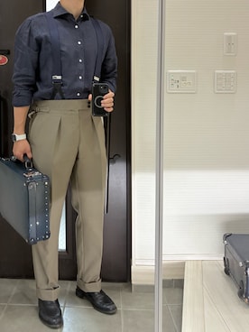 「アイテム（ビジネスバッグ）」を使った、Chrisさん（メンズ・180cm）の夏コーディネート