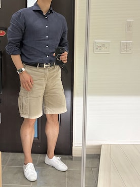 「アイテム（カーゴパンツ）」を使った、Chrisさん（メンズ・180cm・30代）の夏コーディネート