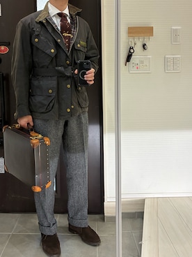「アイテム（ビジネスバッグ）」を使った、Chrisさん（メンズ・180cm）の秋コーディネート