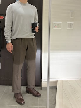 「アイテム（スラックス）」を使った、Chrisさん（メンズ・180cm・30代）の秋コーディネート