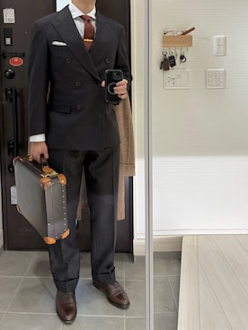 「アイテム（スラックス）」を使った、Chrisさん（メンズ・180cm・30代）の冬コーディネート