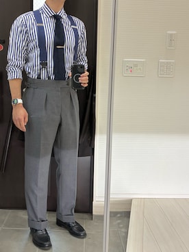 「アイテム（フォーマルスーツ/小物）」を使った、Chrisさん（メンズ・180cm）の秋コーディネート