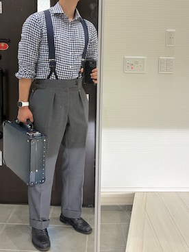 「アイテム（ビジネスバッグ）」を使った、Chrisさん（メンズ・181cm）の夏コーディネート