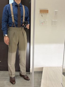 「アイテム（スラックス）」を使った、Chrisさん（メンズ・180cm・30代）の秋コーディネート