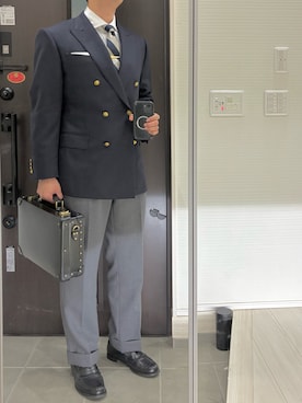 「アイテム（スラックス）」を使った、Chrisさん（メンズ・180cm・30代）の秋コーディネート