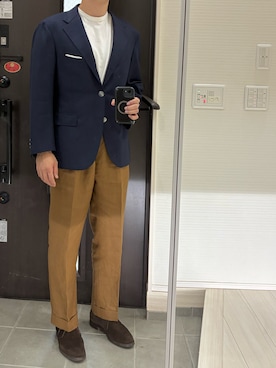 「アイテム（テーラードジャケット）」を使った、Chrisさん（メンズ・180cm・30代）の秋コーディネート