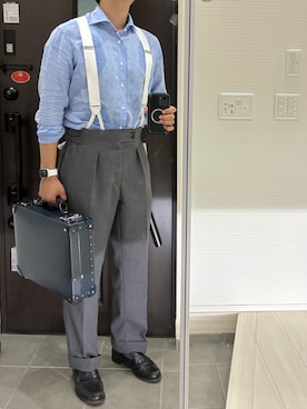 「アイテム（ビジネスバッグ）」を使った、Chrisさん（メンズ・181cm・30代）の夏コーディネート
