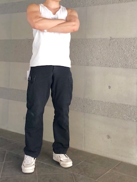 「アイテム（タンクトップ）」を使った、Chrisさん（メンズ・181cm・30代）の春コーディネート