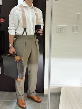 「CROCKETT&JONES（クロケットアンドジョーンズ）のCrockett&Jones / コインローファー / BOSTON 2 / Last 376 / C&J26224A-B02C2（ローファー）」を使った、Chrisさん（メンズ・180cm・30代）の夏コーディネート