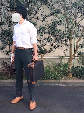 「アイテム（ビジネスバッグ）」を使った、Chrisさん（メンズ・181cm）の秋コーディネート