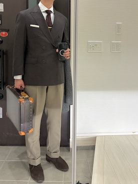 「アイテム（ビジネスシャツ）」を使った、Chrisさん（メンズ・180cm・30代）の秋コーディネート