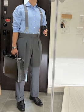 「Church's（チャーチ）の【Church's】DUBAI　EEB017 9XV F0AAB（ドレスシューズ、ブラック系）」を使った、Chrisさん（メンズ・180cm）の夏コーディネート