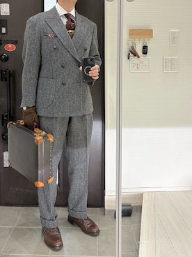 「アイテム（ビジネスバッグ）」を使った、Chrisさん（メンズ・180cm）の秋コーディネート