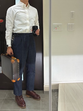「アイテム（ビジネスバッグ）」を使った、Chrisさん（メンズ・180cm）の秋コーディネート