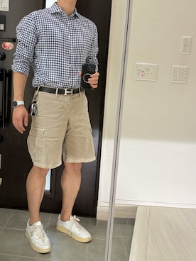 「アイテム（カーゴパンツ）」を使った、Chrisさん（メンズ・180cm・30代）の夏コーディネート