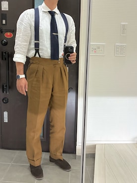 「アイテム（フォーマルスーツ/小物）」を使った、Chrisさん（メンズ・180cm）の秋コーディネート