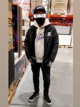 「NEW ERA（ニューエラ）のアイテム（財布/小物）」を使った、youさん（メンズ・168cm）の冬コーディネート