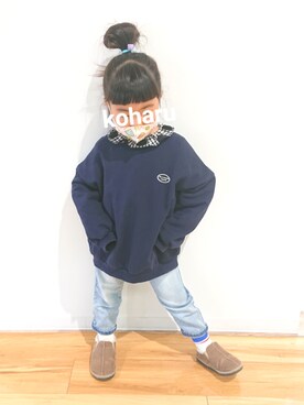 「apres les cours（アプレレクール）のアイテム（ブーツ）」を使った、kohahiyoさん（キッズ・100cm）の春コーディネート