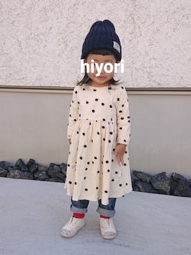 「quoti use fith（クゥオティ　ユース　フィス）のアイテム（ワンピース/ドレス）」を使った、kohahiyoさん（キッズ・100cm）の秋コーディネート