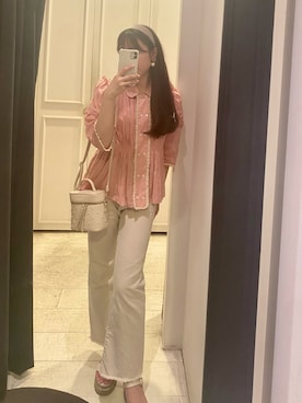 「Honey Salon（ハニーサロン）のアイテム」を使った、まゆみさん（レディース・162cm）の夏コーディネート