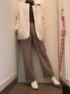 「JUNOAH（ジュノア）のアイテム（セットアップ）」を使った、きらさん（レディース・163cm）の冬コーディネート