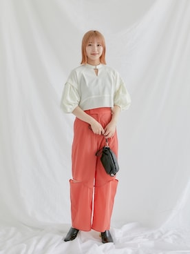 「PUBLIC TOKYO（パブリックトウキョウ）のアイテム（シャツ/ブラウス）」を使った、rinaさん（レディース・158cm）の夏コーディネート