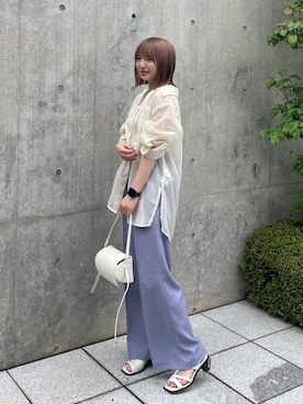 「PUBLIC TOKYO（パブリックトウキョウ）のアイテム（シャツ/ブラウス）」を使った、rinaさん（レディース・158cm）の夏コーディネート