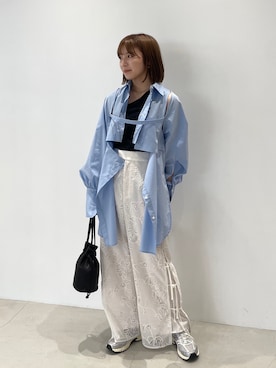 「PUBLIC TOKYO（パブリックトウキョウ）のアイテム（シャツ/ブラウス）」を使った、rinaさん（レディース・158cm）の春コーディネート