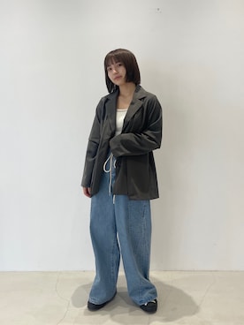 「アイテム（テーラードジャケット）」を使った、rinaさん（レディース・158cm）の夏コーディネート