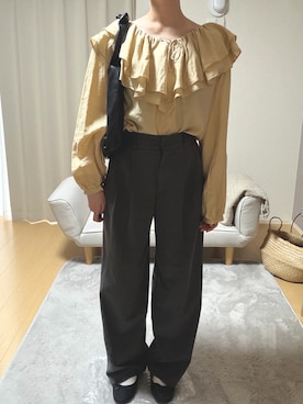 「Re:EDIT（リエディ）のアイテム（トップス）」を使った、🌱さん（レディース・158cm）の春コーディネート