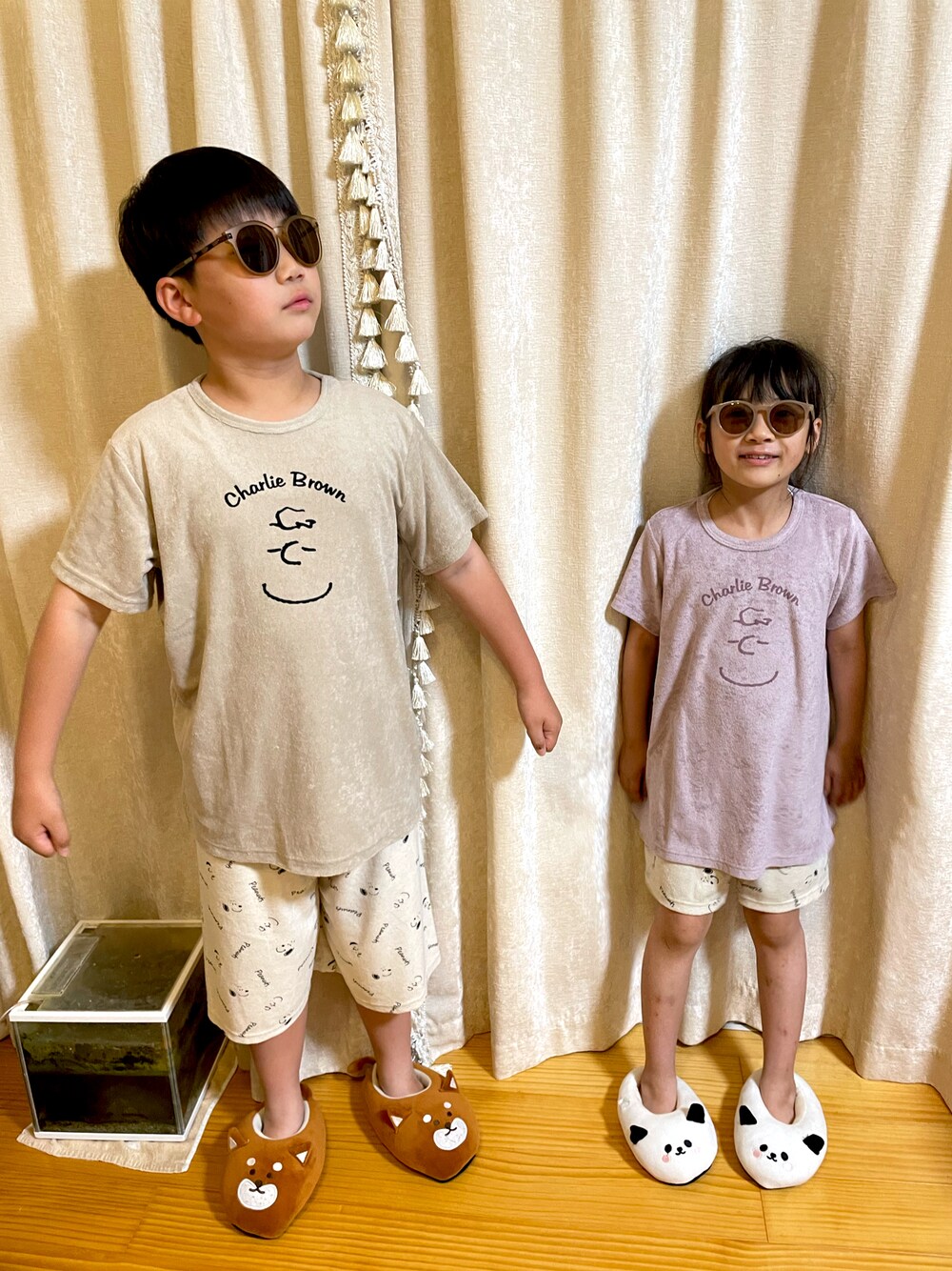 「PEANUTSのアイテム（ルームウェア/パジャマ、ベージュ系）」を使った、daiminaさん（キッズ・145cm）の春コーディネートの1枚目の写真