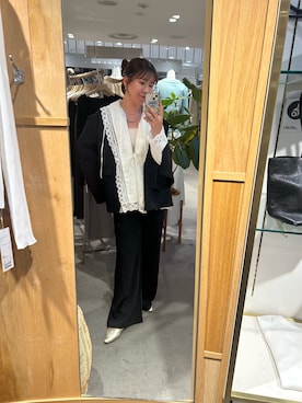 「pasteripのアイテム（パンツ、ブラック系）」を使った、IGARASHI_166cmさん（レディース・166cm）の春コーディネート