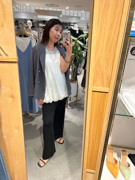 「メッシュ」｜「アイテム（その他アウター）」を使った、IGARASHI_166cmさん（レディース・166cm）の秋コーディネート