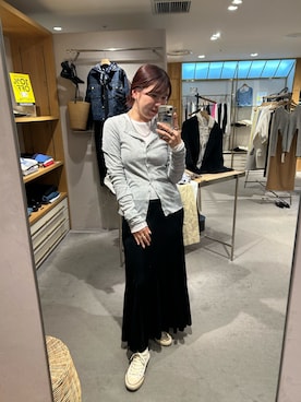 「SHENERY（シーナリー）のレイヤードPack Tee（Tシャツ/カットソー、グレー系）」を使った、IGARASHI_166cmさん（レディース・166cm）の春コーディネート