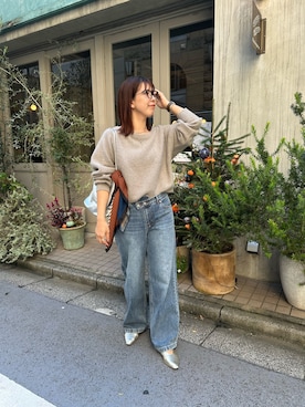 「アイテム（バンダナ/スカーフ）」を使った、IGARASHI_166cmさん（レディース・166cm）の秋コーディネート