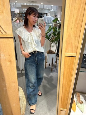 「フリルトップス」｜IGARASHI_166cmさん（レディース・166cm）の夏コーディネート