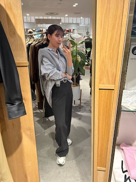 「ギンガムチェックシャツ」｜IGARASHI_166cmさん（レディース・166cm）の秋コーディネート