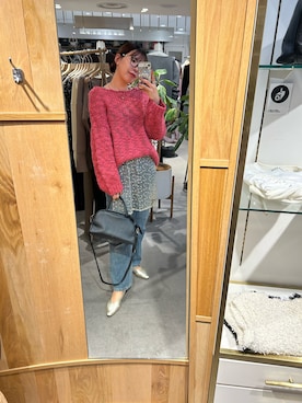 「ピンクニット」｜IGARASHI_166cmさん（レディース・166cm）の秋コーディネート