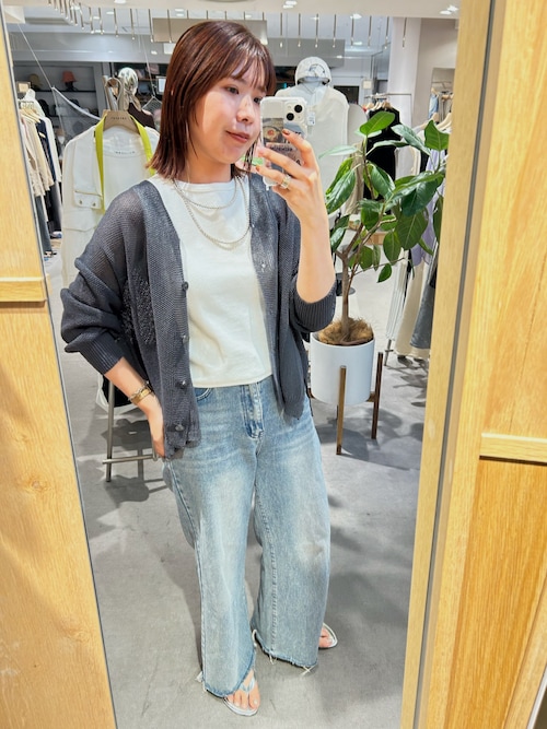 《新色追加》《救世主カーデ》ぺーパーヤーンニットカーディガン