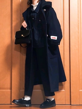 「ユニクロ」｜「アイテム（ダッフルコート）」を使った、zyun1977bさん（レディース・163cm）の冬コーディネート