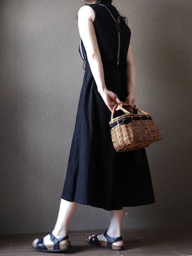 「BEAMS（ビームス）のアイテム（かごバッグ）」を使った、zyun1977bさん（レディース・163cm）の夏コーディネート