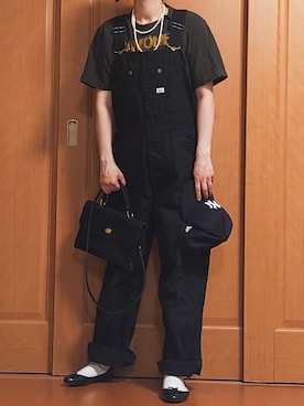 「ロックT」｜「アイテム（オールインワン・サロペット）」を使った、zyun1977bさん（レディース・163cm）の夏コーディネート