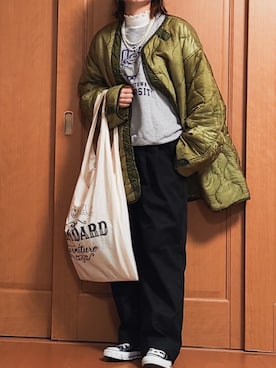 「エコバッグ」｜「アイテム（ナイロンジャケット）」を使った、zyun1977bさん（レディース・163cm）の秋コーディネート
