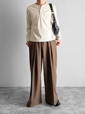 「UNE MANSION（ユヌマンション）のアイテム」を使った、つね。さん（メンズ・174cm）の春コーディネート