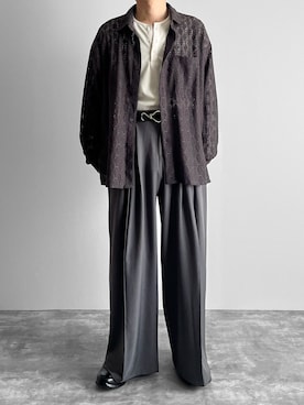 「UNE MANSION（ユヌマンション）のアイテム」を使った、つね。さん（メンズ・174cm）の春コーディネート