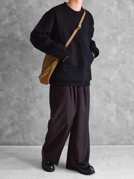 「RUUBON（ルーボン）のアイテム（ローファー）」を使った、つね。さん（メンズ・174cm）の秋コーディネート
