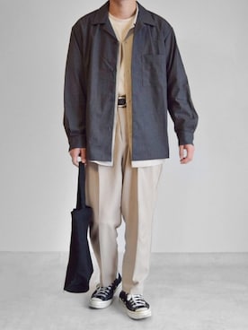 「ジーユーコーデ」｜「アイテム（スラックス）」を使った、つね。さん（メンズ・174cm）の春コーディネート